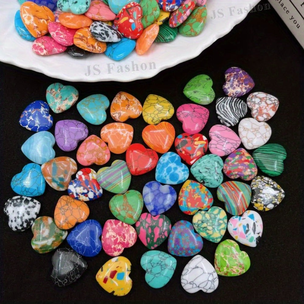 Heart Shaped Stones 50 100pcs Colorful Rainbow Natural Stone Hearts for DIY Jewelry Making Yoga Meditation Worry Stones Christmas Valentine Gift Craft Supplies