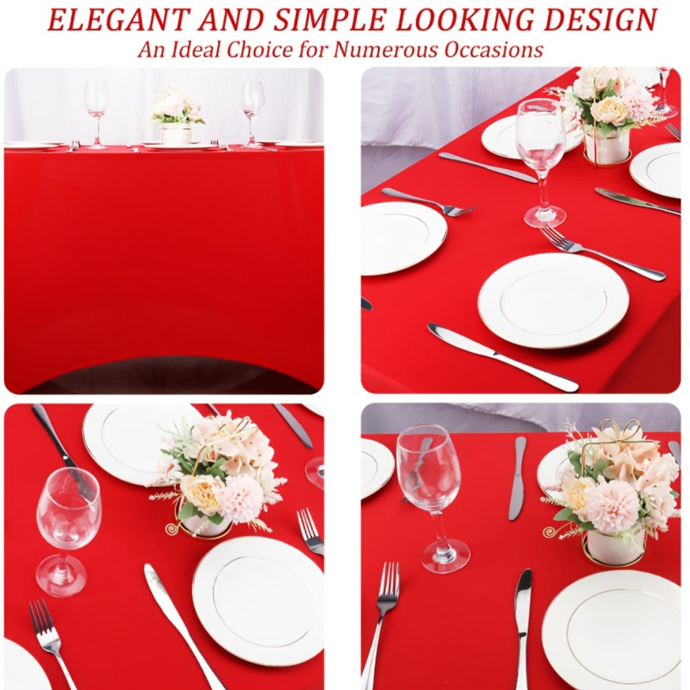 Spandex Tablecloth 6 Foot Rectangular Stretch Table Cover for Parties Weddings Banquets ¨C Wrinkle-Free Full Coverage Fitted Table Cloth for Events