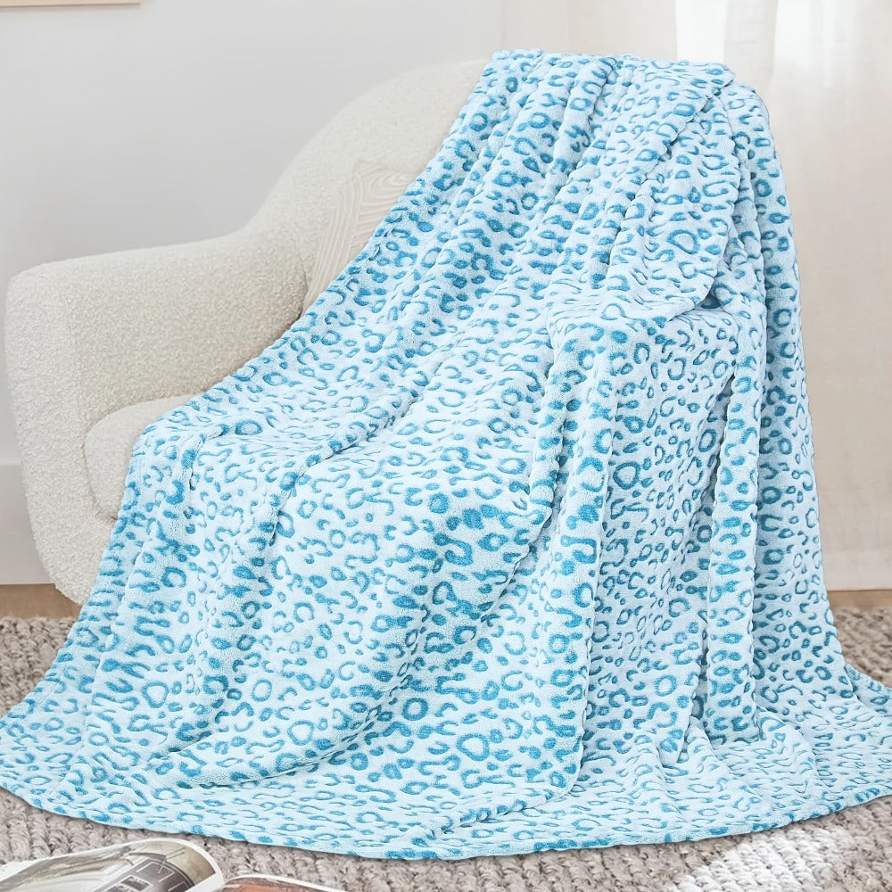 Leopard Print Throw Blanket ¨C Soft Fluffy Jacquard Fleece Flannel for Couch, Bed, Sofa & Camping, 3 Sizes, 5 Colors