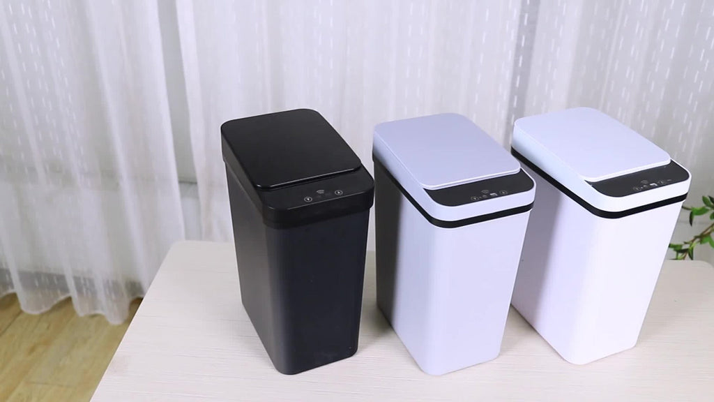 Motion Sensor Trash Can 2 Pack Touchless Automatic 4.2 Gal and 2.6 Gal with Lids Narrow Electric Garbage Bin for Bathroom Bedroom Office