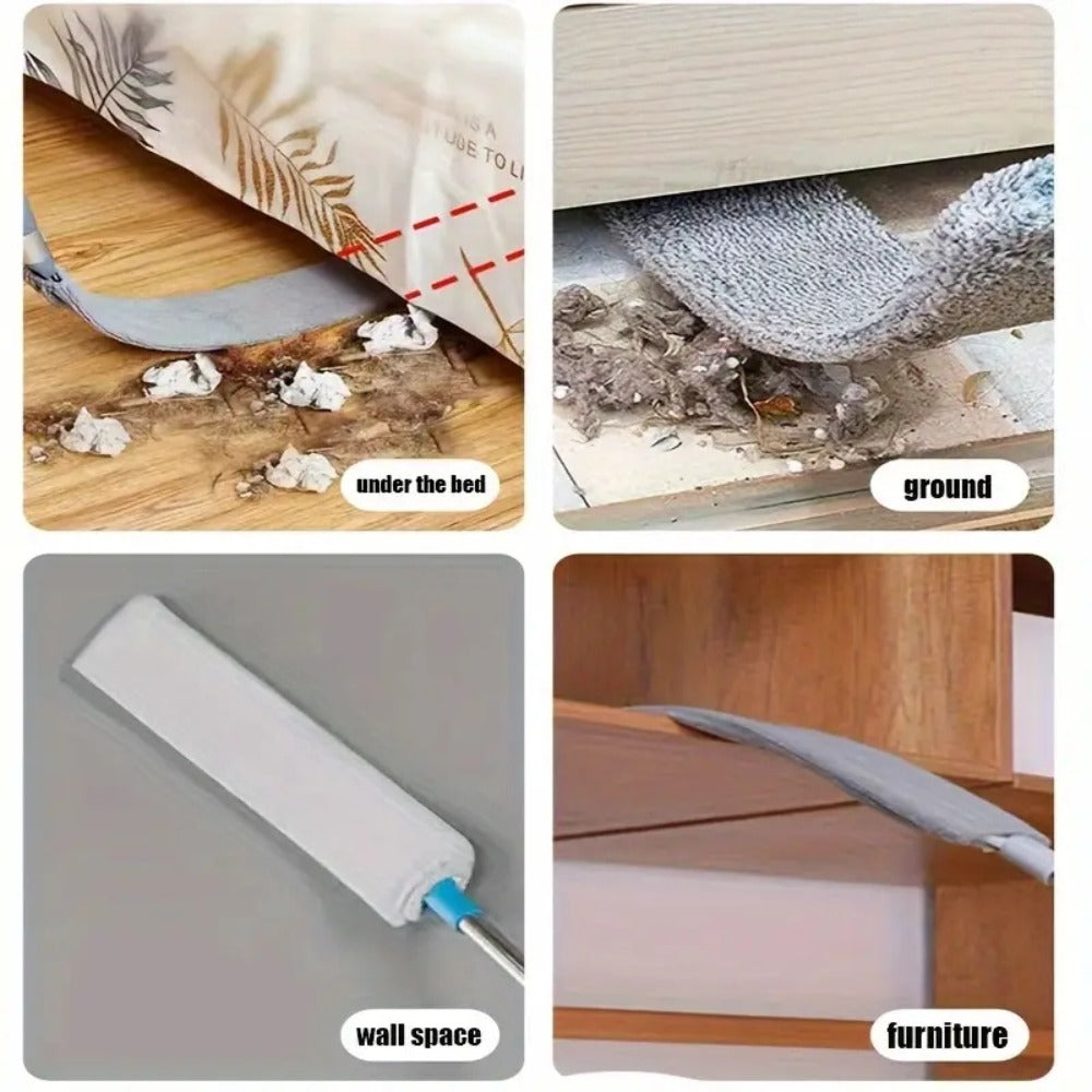 Dust Removal Brush Set of 6 with 5 Interchangeable Heads Washable Under Bed Furniture Sofa Floor Cleaning Brush Kit Soft Durable Extendable Gap Duster for Home