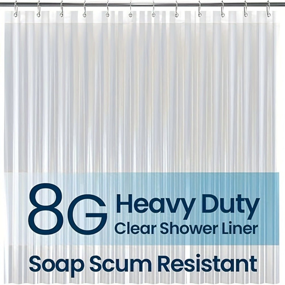 Clear Shower Curtain PEVA 8G Rust Proof Grommets 72x72 Inch - Premium Transparent Waterproof Modern Bathroom Curtain | Single or Set 2 | Easy Clean Smooth Surface | Bathroom Accessories Home Decor
