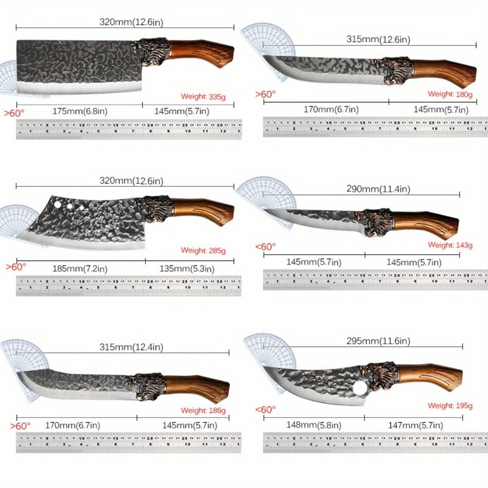 Kitchen Knife Set 3/7pc Professional Chef Knife Set with Butcher Boning Scissors | Stainless Steel Cooking Knives for Home Hotel Camping