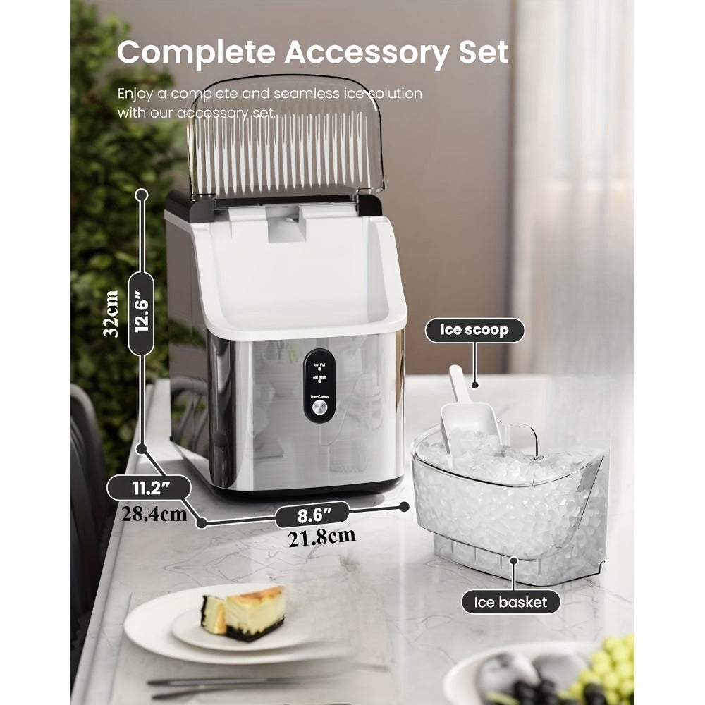 Chewable Ice Maker Countertop ¨C 35 Lbs Nugget Pebble Ice or 26 Lbs Bullet Ice, Self-Cleaning, Includes Ice Scoop & Basket, Perfect Holiday Gift for Home, Kitchen, Easter, Halloween & Christmas