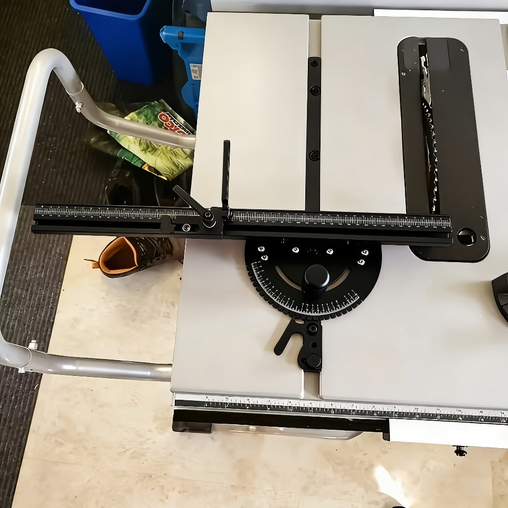400mm Woodworking Angle Gauge with Adjustable Fence & Guide Rail ¨C Precision Miter Measuring Tool Compatible with 30mm & 45mm T-Track for Table Saw Router