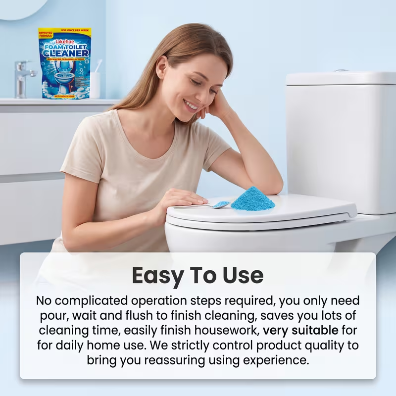 Toilet Cleaning Powder with Foam ¨C Odor Removal, Stain Dissolving & Pipe Unclogging Bathroom Cleaner