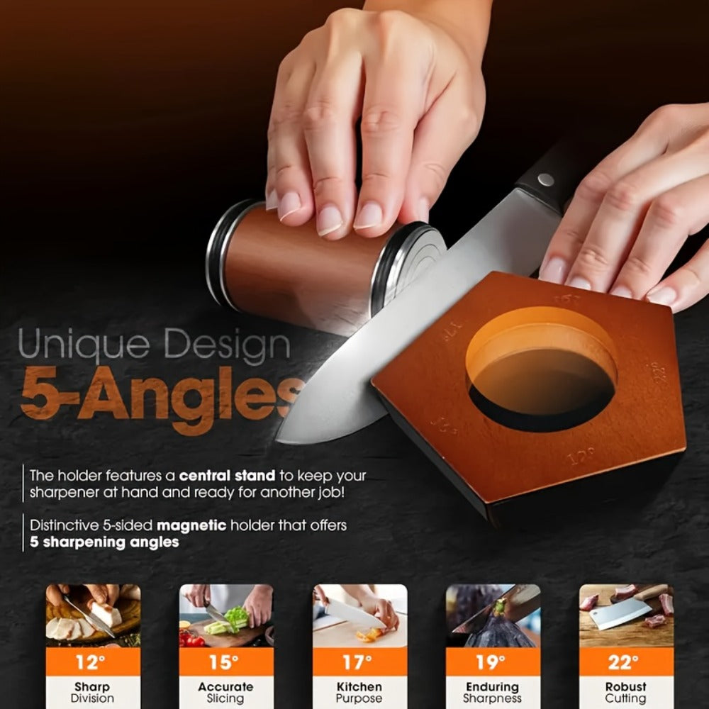 Diamond Rolling Knife Sharpener 2-Angle and 5-Sided Options for Kitchen Outdoor Knives Chef Gift Christmas Halloween Kitchen Accessories