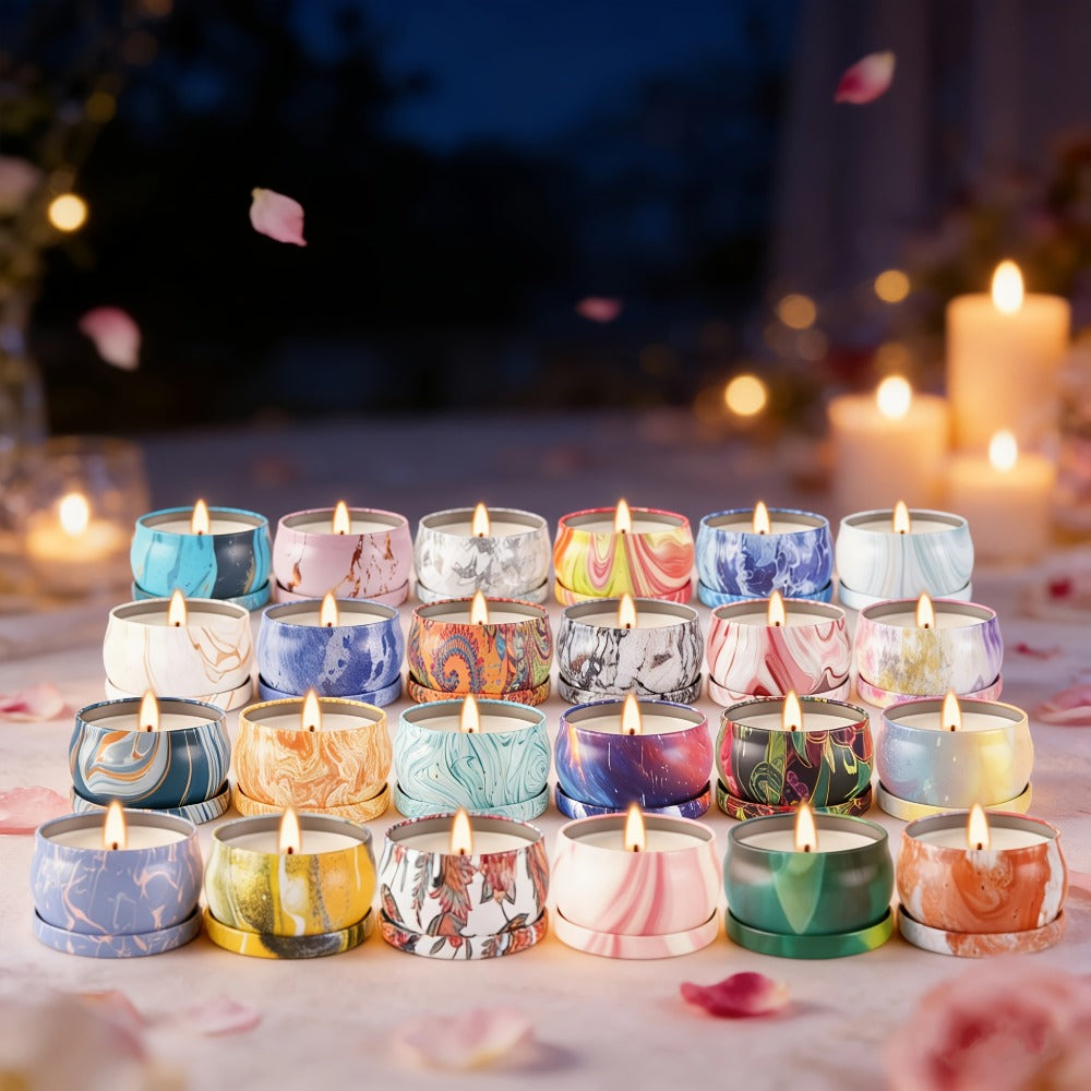 Candle Gift Set 36-Pack ¨C Natural Soy Wax Scented Candles in Tin Cans, Aromatherapy Candles for Yoga, Spa, Bath & Home Decor, Portable Travel Candles, Perfect Gift for Women & Men, Mother's Day, Valentine's Day & Birthdays