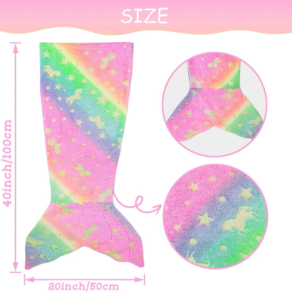 Mermaid Tail Sleeping Bag Blanket for Kids & Adults - Soft Flannel 200GSM Anti-Kick Cozy Bed Cover, Fun Novelty Bedding for Girls Boys Sleepovers Camping, 5 Colors: Green Red Blue Purple Yellow