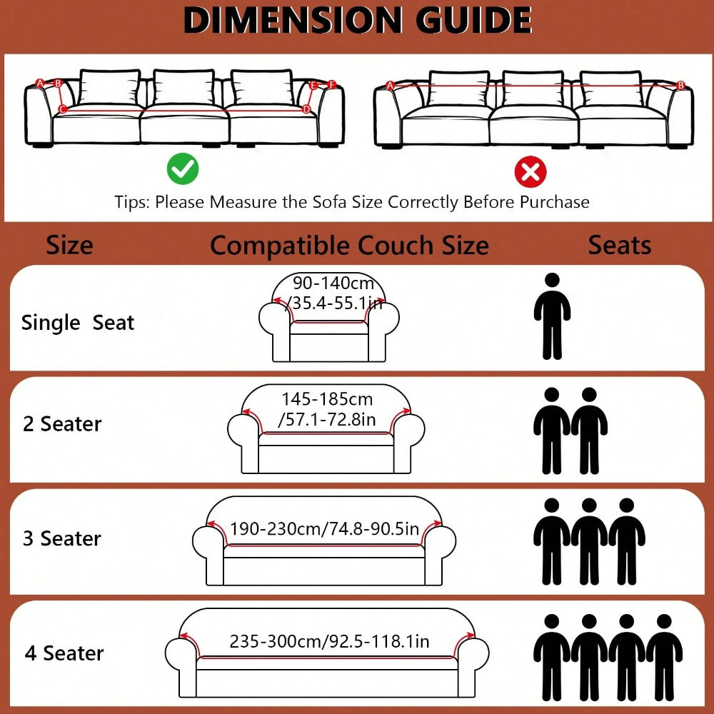 Stretch Sofa Slipcover Lightweight Breathable Elastic Full Cover Skirted Design Anti-Slip Soft Cool Comfort Machine Washable for 3 4 Seater Living Room Furniture Protector