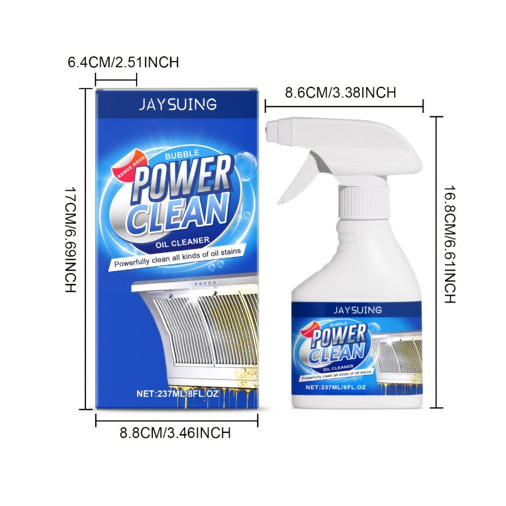 Kitchen Degreaser Spray Bubble Cleaner 237ml, Heavy Duty Grease Remover with Lemon Scent and Baking Soda Formula for Oven Stove Sink Countertop Range Hood Dishwasher Oil Stain Removal