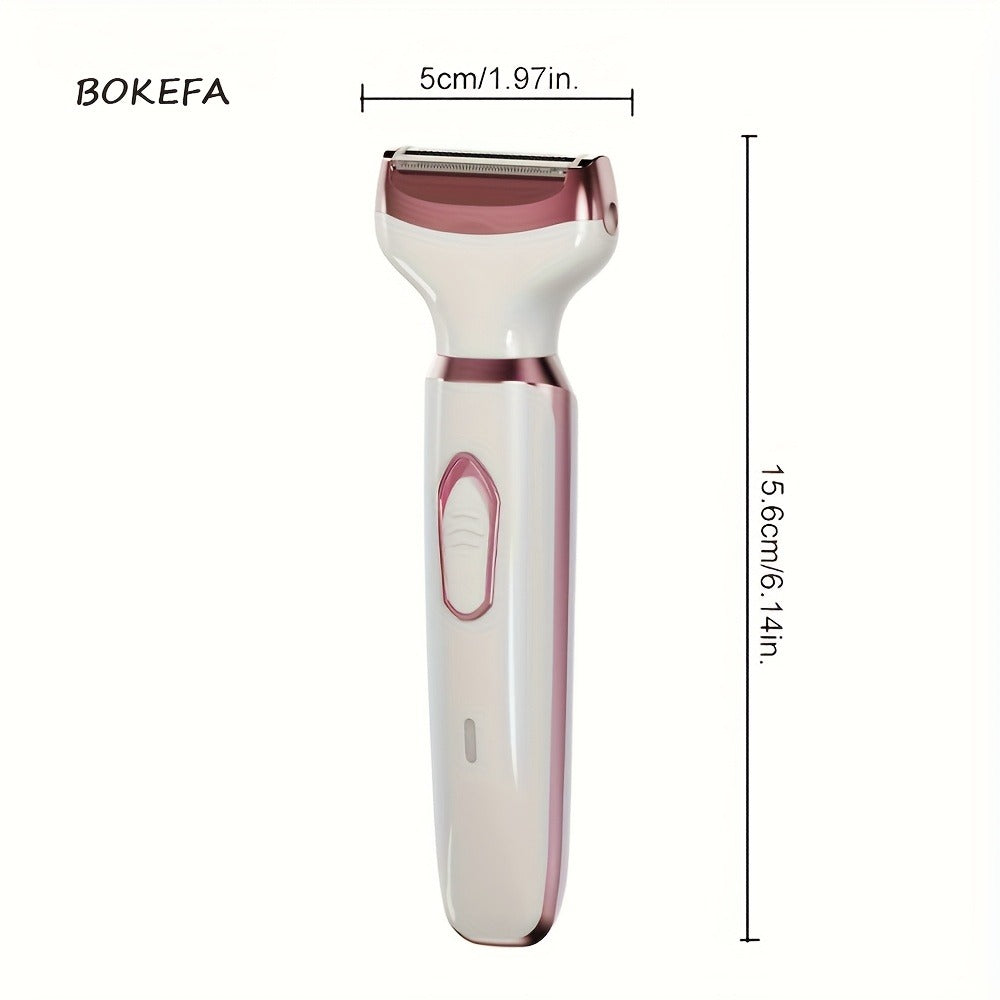 Women's Electric Razor 4-in-1 Painless Grooming Kit Wet Dry Rechargeable Trimmer for Face Nose Legs Underarm Bikini Portable Hair Removal Tool for Women
