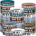 Bible Verse Silicone Wristbands 40pc Set Christian Inspirational Bracelets for Men Women Sobriety Easter Party Favors Charity Fundraising Religious Gift