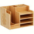 Wooden Desk Organizer for Office, Stackable Paper Tray File Holder for Home Office School, Desktop Document Sorter