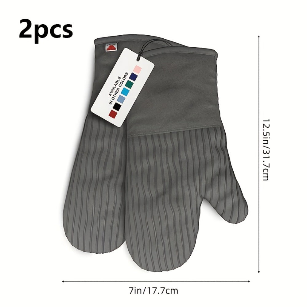 Oven Mitts and Pot Holders Set 6 Piece Heat Resistant Kitchen Gloves Non-Slip Cooking Mitts with Potholder