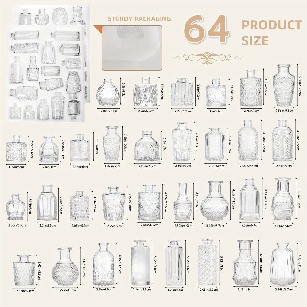 Glass Bud Vases Bulk Set ¨C Clear Flower Vases for Wedding Table Centerpieces, Home Decor, Birthday, Anniversary & Holiday Party Decorations