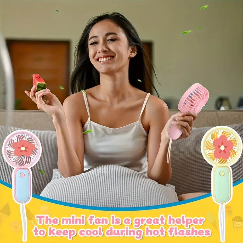 Mini Handheld Fan Bulk 12 Pack | Portable Neck & Wrist Personal Fan, USB Rechargeable, Lightweight Cute Design for Wedding Favors, Festival Party, Travel, Camping & Office Giveaways ¨C Type A & B