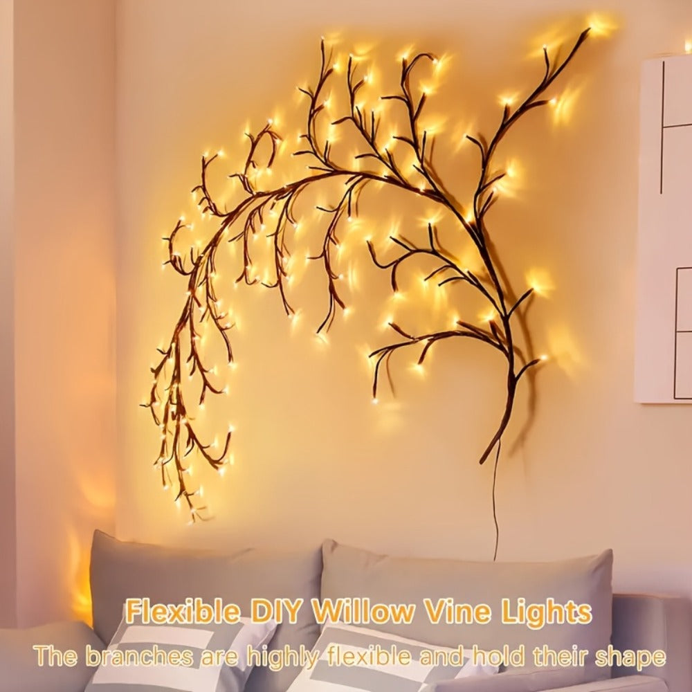 LED Vine Fairy Lights for Wall Decor ¨C 96 LEDs Enchanted Willow Branch Lights, 5.9Ft Warm White Artificial Plant String Lights for Bedroom, Living Room, Party & Christmas Decorations