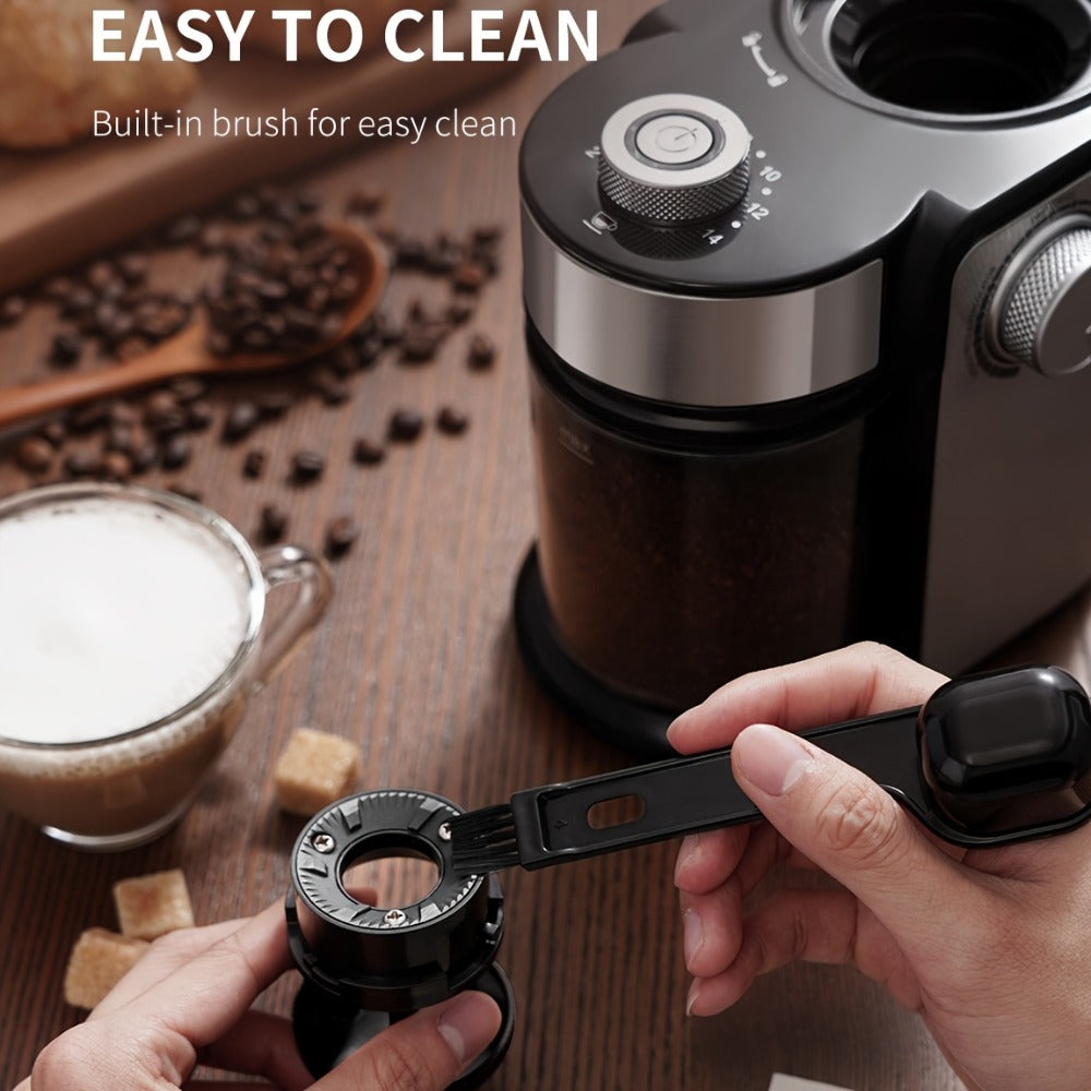 Electric Burr Coffee Grinder with 16 Precise Grind Settings, Adjustable Burr Mill for 2-14 Cups, Stainless Steel Coffee Bean Grinder for Espresso, Pour Over, French Press & Drip Coffee