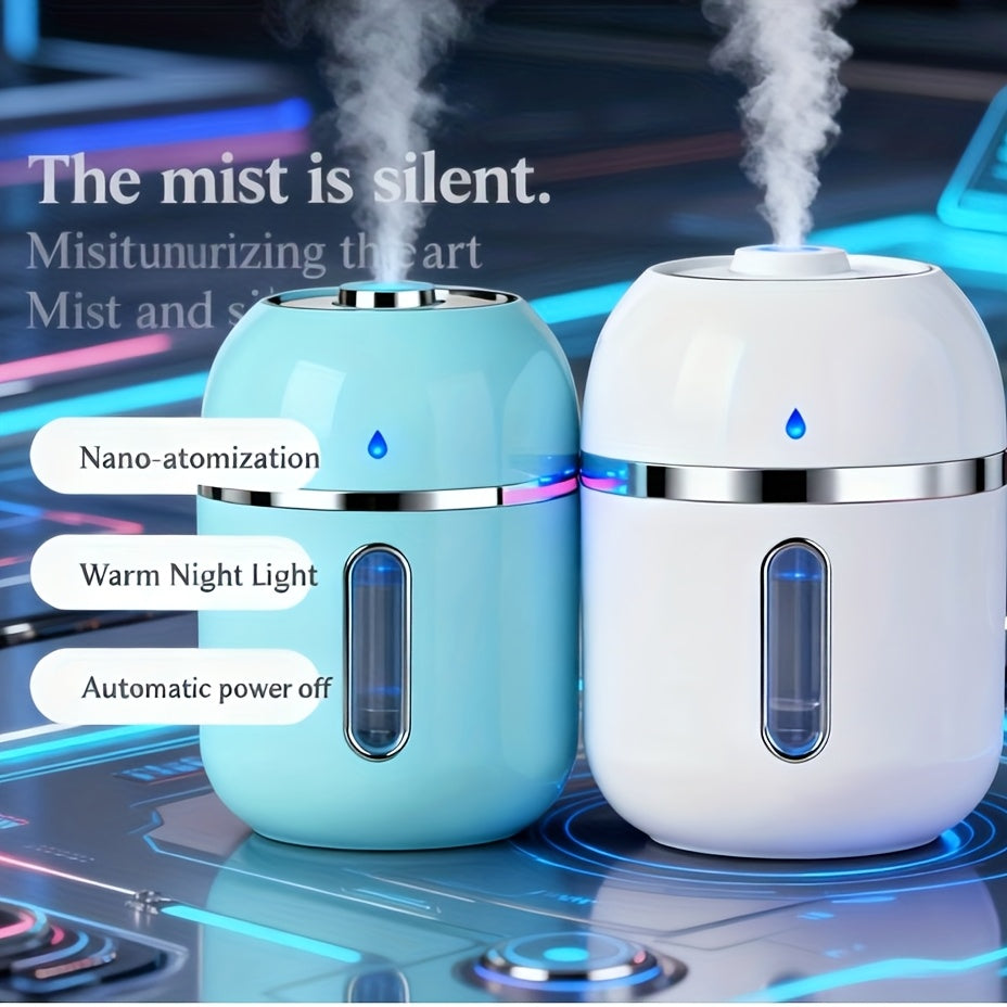 Aromatherapy Mist Humidifier USB Powered Night Light Low Noise Energy Efficient for Indoor Car Air Refreshing Plant Health Calming Body Mind Bedroom Office 2pcs