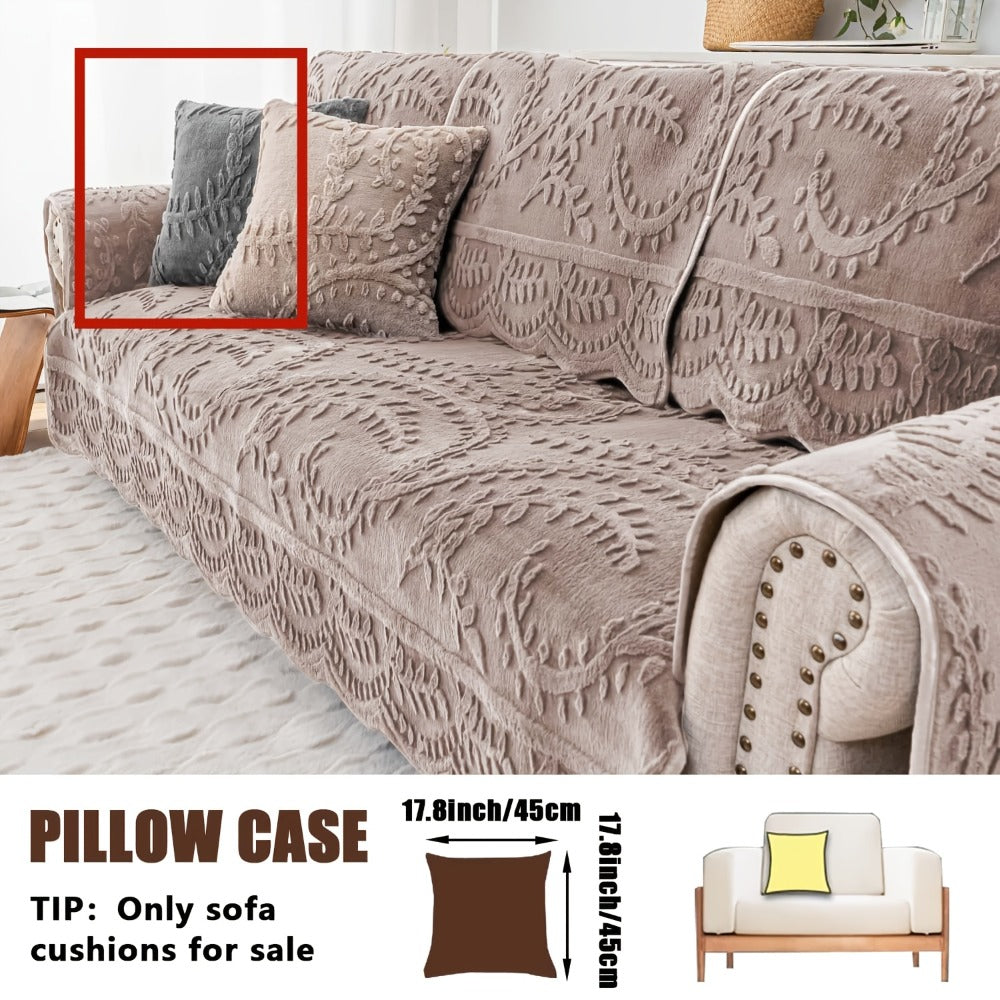 Faux Rabbit Fur Sofa Cover Thickened Quilted Plush Warm Non-Slip Machine Washable Pet Friendly Breathable Sofa Cushion for Living Room Bedroom Office - 2 3 Seater Large