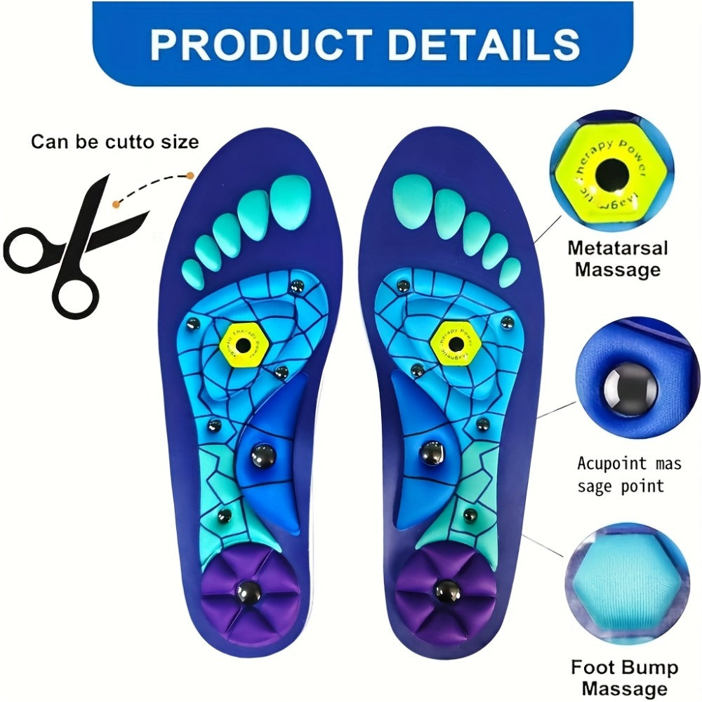 Massage Insoles Acupoint Pressure Foot Massage ¨C Breathable Sweat-Absorbing Flat Foot Insoles for Men & Women, Meridian Stimulation Comfort Insole