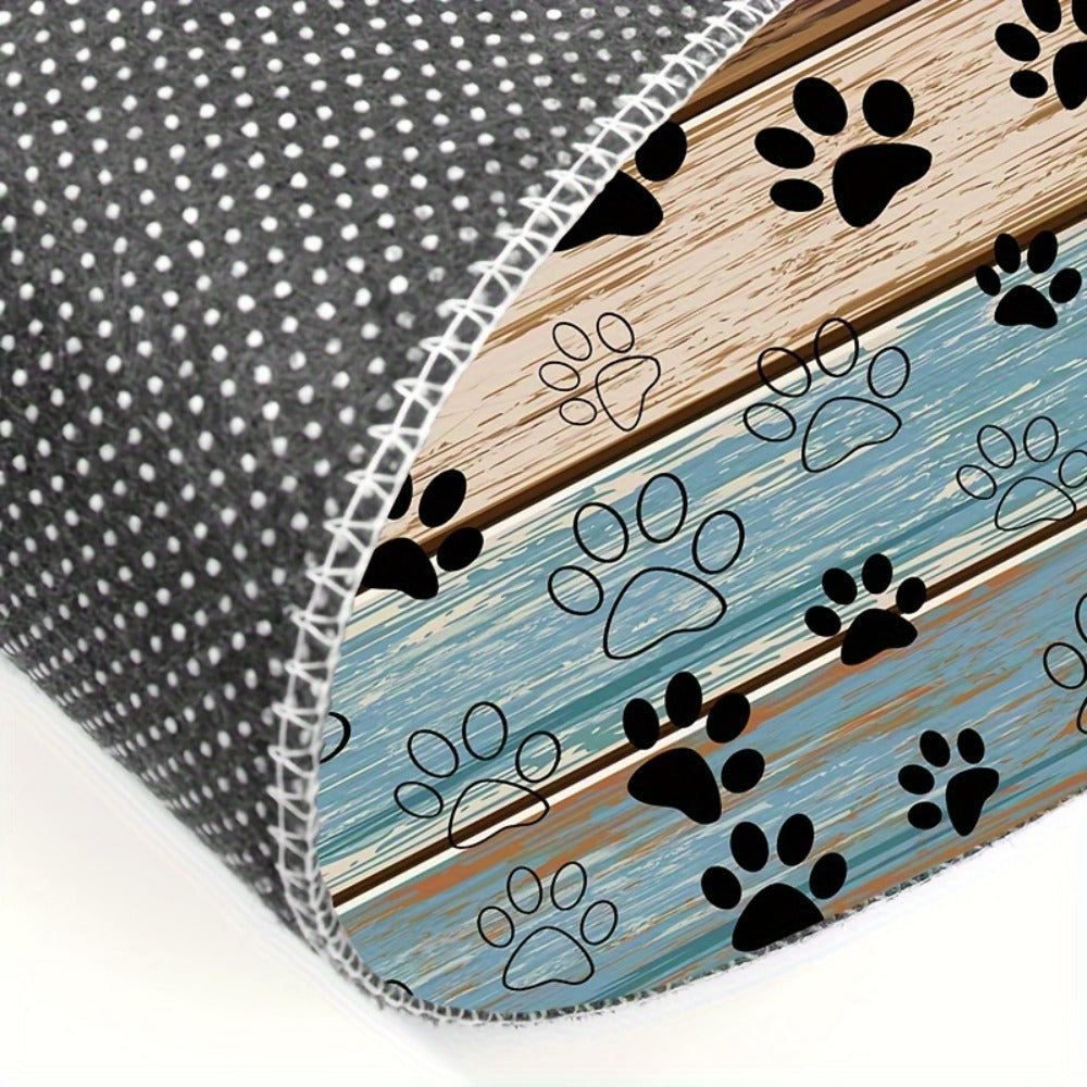 Cat Paw Print Door Mat Non-Slip Washable ¨C Indoor Outdoor Welcome Mat Quick-Dry Anti-Slip Rug for Living Room, Bedroom, Bathroom, Kitchen, Entryway ¨C Multiple Sizes