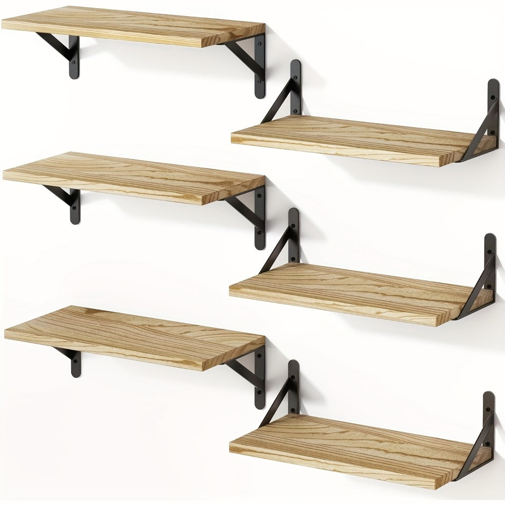 Floating Shelves for Wall ¨C 3 or 6pcs Heavy Duty Farmhouse Wall Shelves for Bedroom, Bathroom, Living Room & Kitchen Decor ¨C Long Ledge Shelf for Storage & Display (Multiple Colors & Sizes)