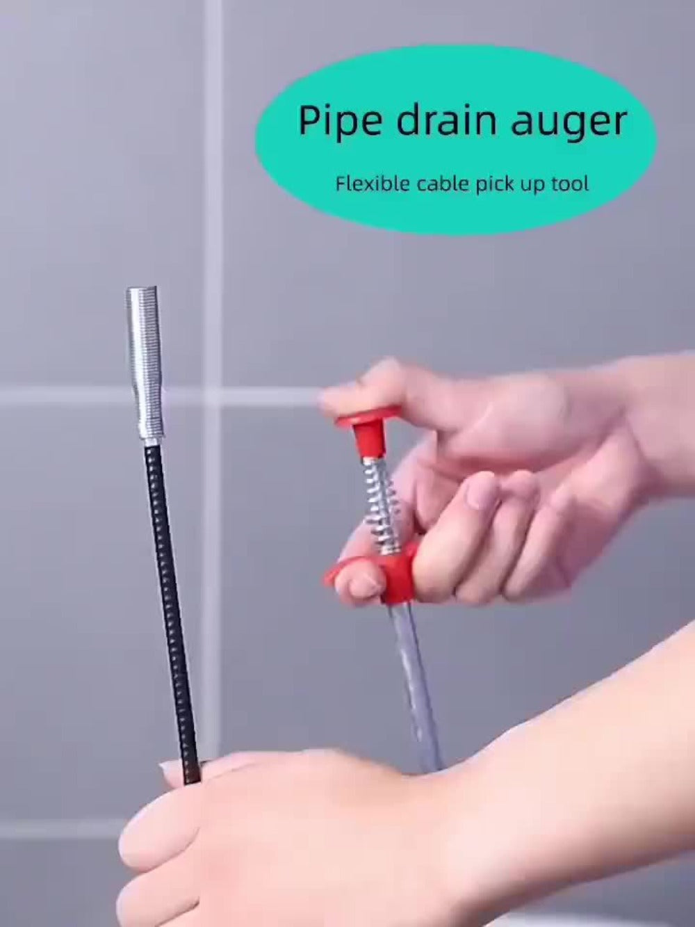 Drain Snake Pipe Cleaner ¨C Flexible Drain Auger for Toilet, Sink, Shower & Sewer Clog Removal, Reusable Spring Wire Drain Unclogger