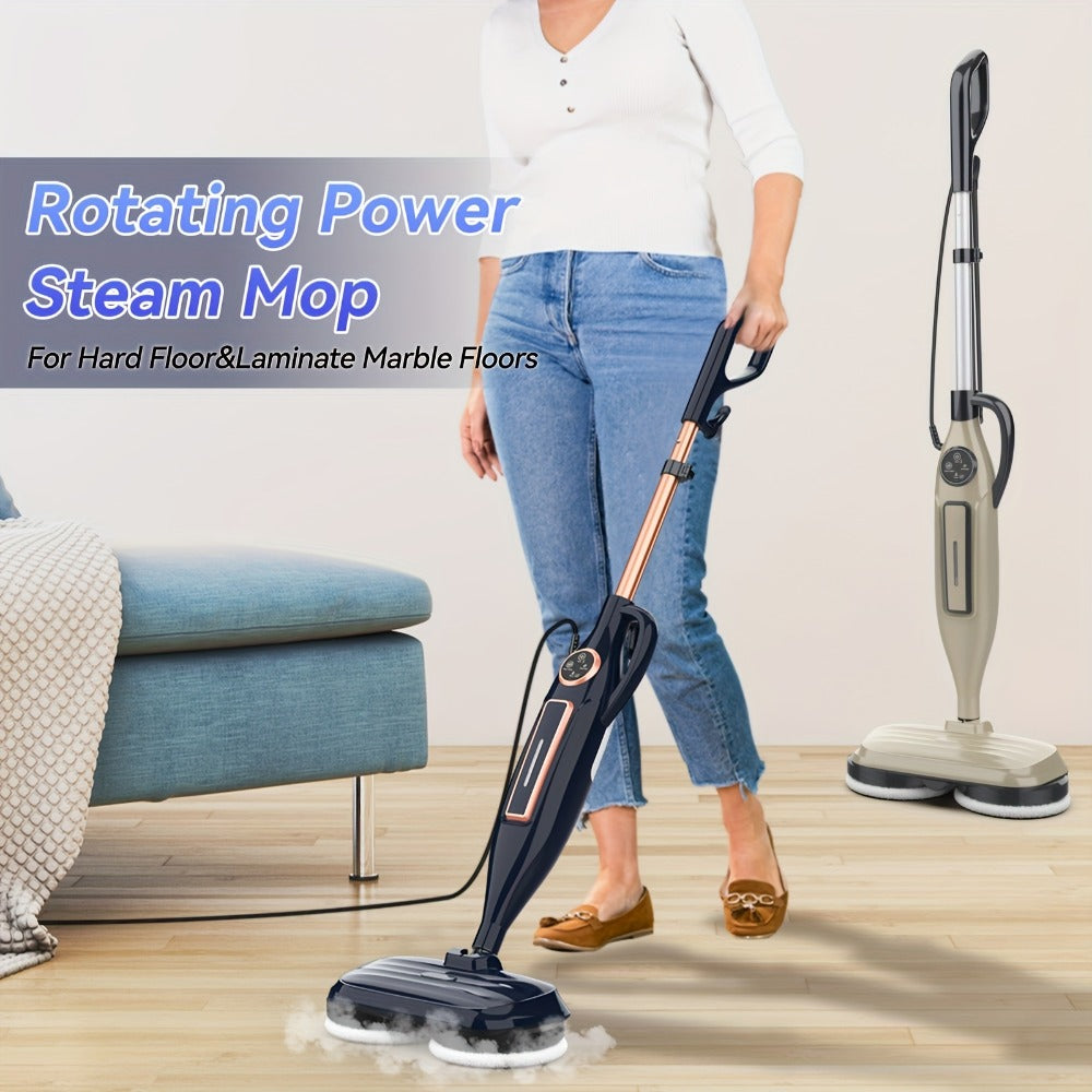 Steam Mop 10-in-1 Spinning Rotating Mop Pads with Steam Blaster Technology - 3 Steam Modes, LED Headlights, Lightweight Spin Mop for Hard Floor, Laminate & Marble, Washable Pads, VM6 Pro Series