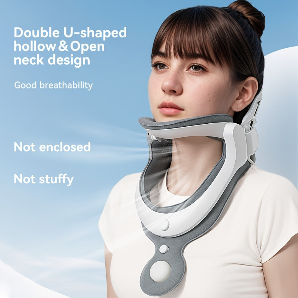 Cervical Neck Traction Device Inflatable Neck Brace with Airbag Support Ergonomic Spine Alignment Stretcher Collar Brace for Office Workers Adults KF-JB05