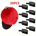 Hat Hooks Wall Mounted 20-Pack, Strong Adhesive Baseball Cap Hooks ¡ª No Drilling Multi-Purpose Hat Rack Organizer for Caps, Bags, Keys & More | Black & White