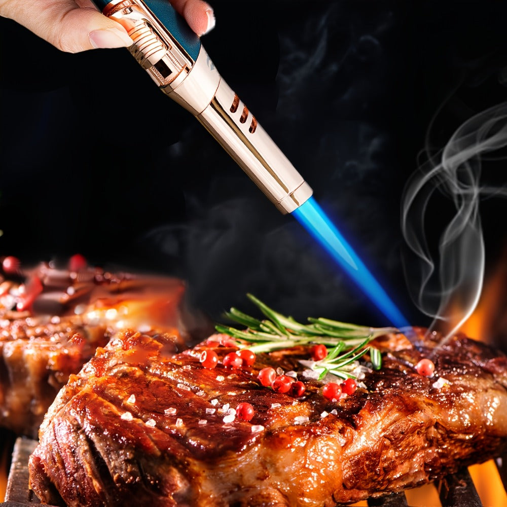 Refillable Butane Torch Lighter Pen Style ¨C JOBON Jet Flame Lighter with Adjustable Flame, Ignition Lock, 360¡ã Rotatable High-Temp Nozzle, Safety Lock, Visual Gas Tank, Gift Box Included, Ideal for Candles BBQ Cooking Camping