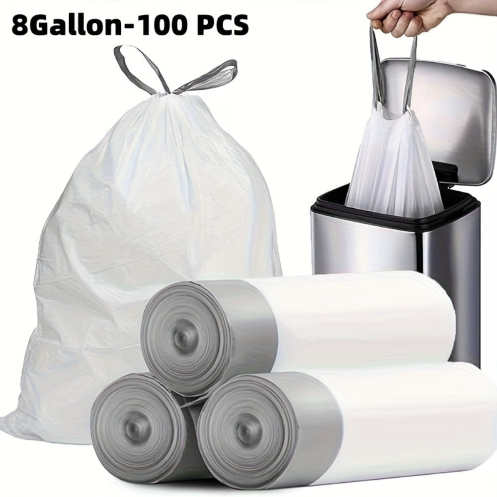 Heavy Duty Trash Bags 13 Gallon 100 Count, 1 Mil Extra Thick Drawstring Garbage Bags, Leak-Proof Tear-Resistant Kitchen Trash Can Liners for Restaurants, Offices & High-Traffic Areas, Commercial Grade