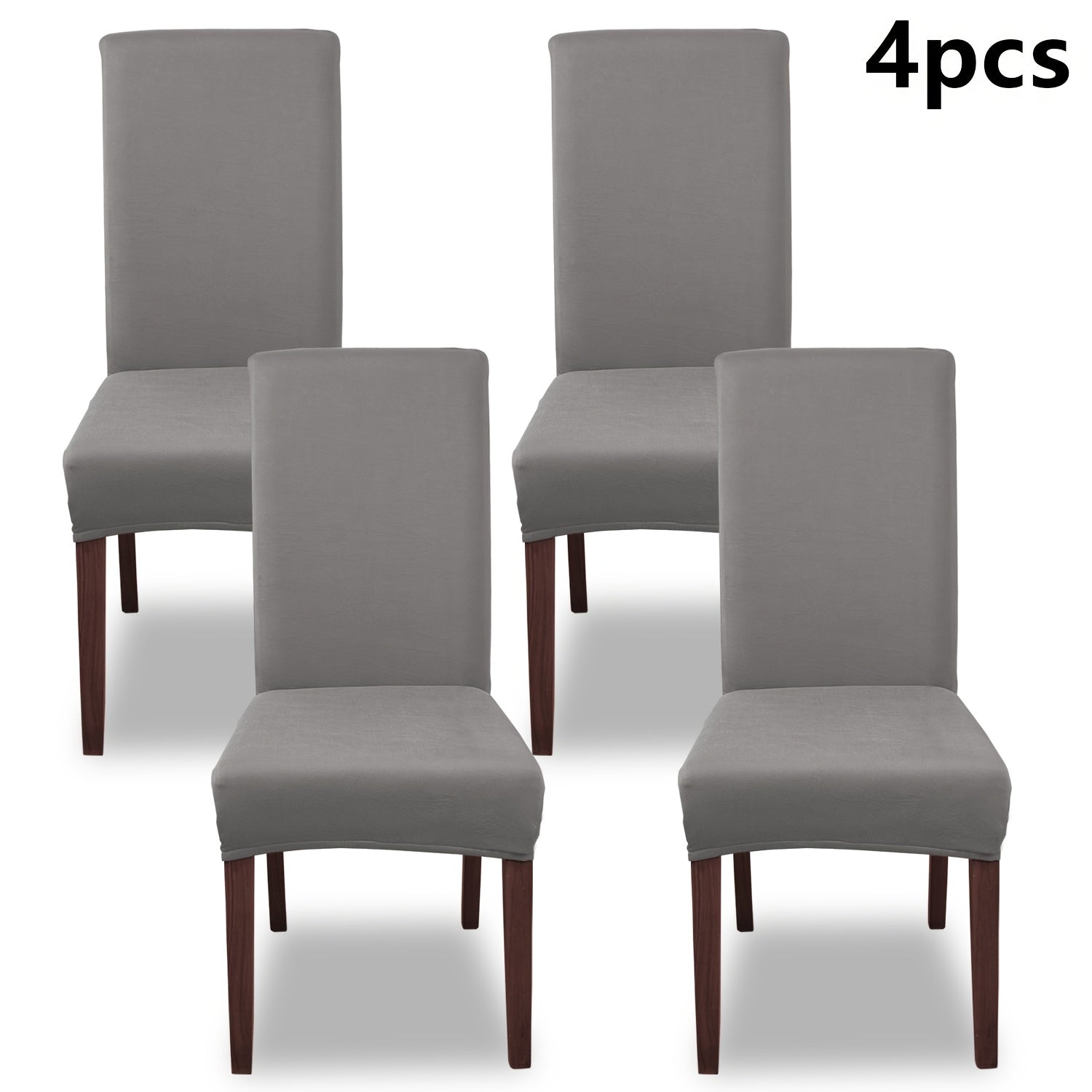 Silky Fiber Elastic Dining Chair Covers Set | Stretch Milk Fiber Slipcover, All-in-One Furniture Protector for Kitchen Wedding Office Hotel Living Room, 4pcs or 6pcs, 8 Colors