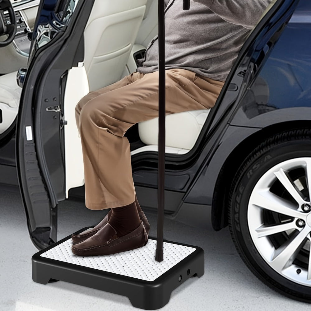 Non-Slip Step Stool Heavy Duty 550LBS Capacity Portable One Step Platform for Elderly Adults - Anti-Slip Rubber Mat Height Adjustable Indoor Outdoor Use Bed Car Door Bathroom Stair