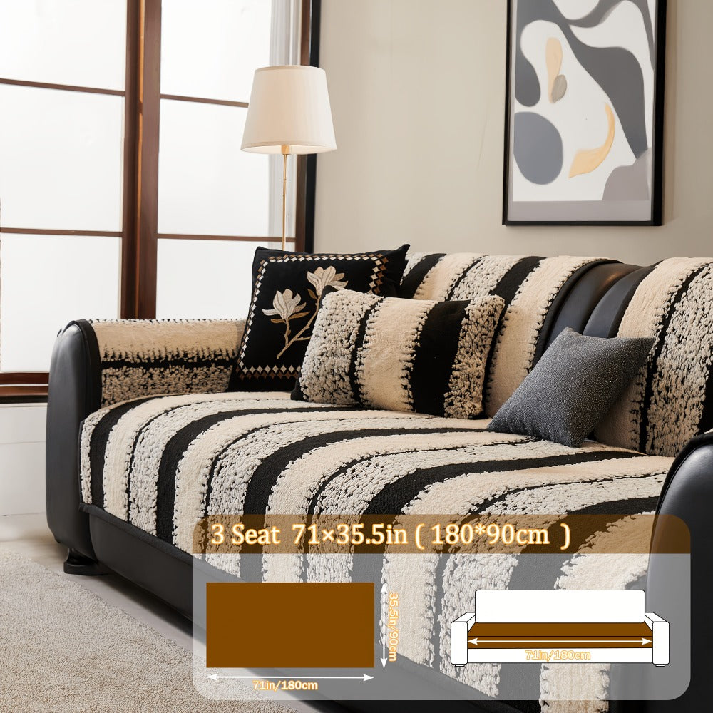 Sofa Cover Plush Non-Slip Washable Sectional Couch Slipcover Soft Durable Furniture Protector for Pets Cats Dogs 2 3 4 Cushion Sofa L-Shape Modern Sofa Pad Warm Sitting Cover All Seasons Black Gray Brown