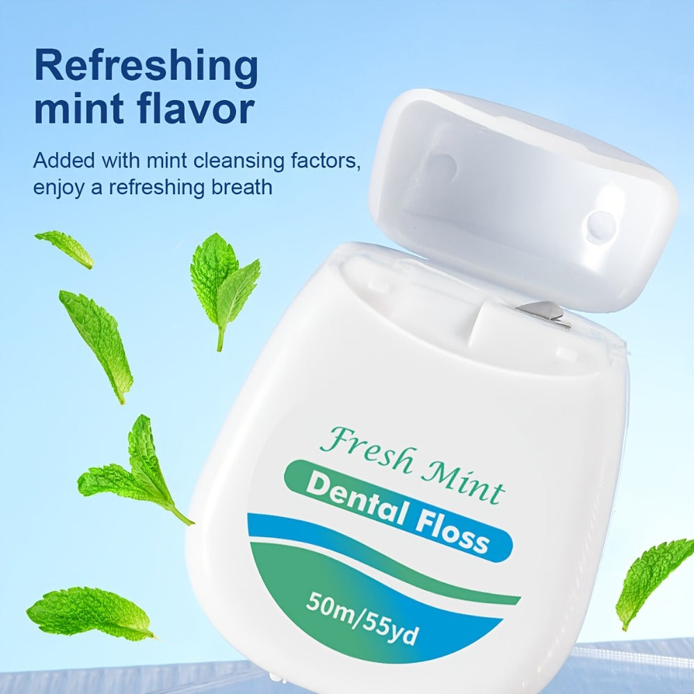 Dental Floss Picks 6pcs Mint Flavor - Plaque Remover Interdental Cleaner Oral Care Floss Sticks Fine Thread Teeth Cleaning Tool Intertooth Flossers