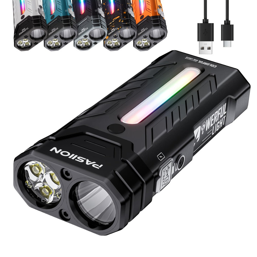 High Lumen Flashlight 5000 Lumen Ultra Bright | High-Capacity Battery Long Runtime USB Rechargeable | Lock Function Camping Night Fishing Outdoor Work Gift for Men