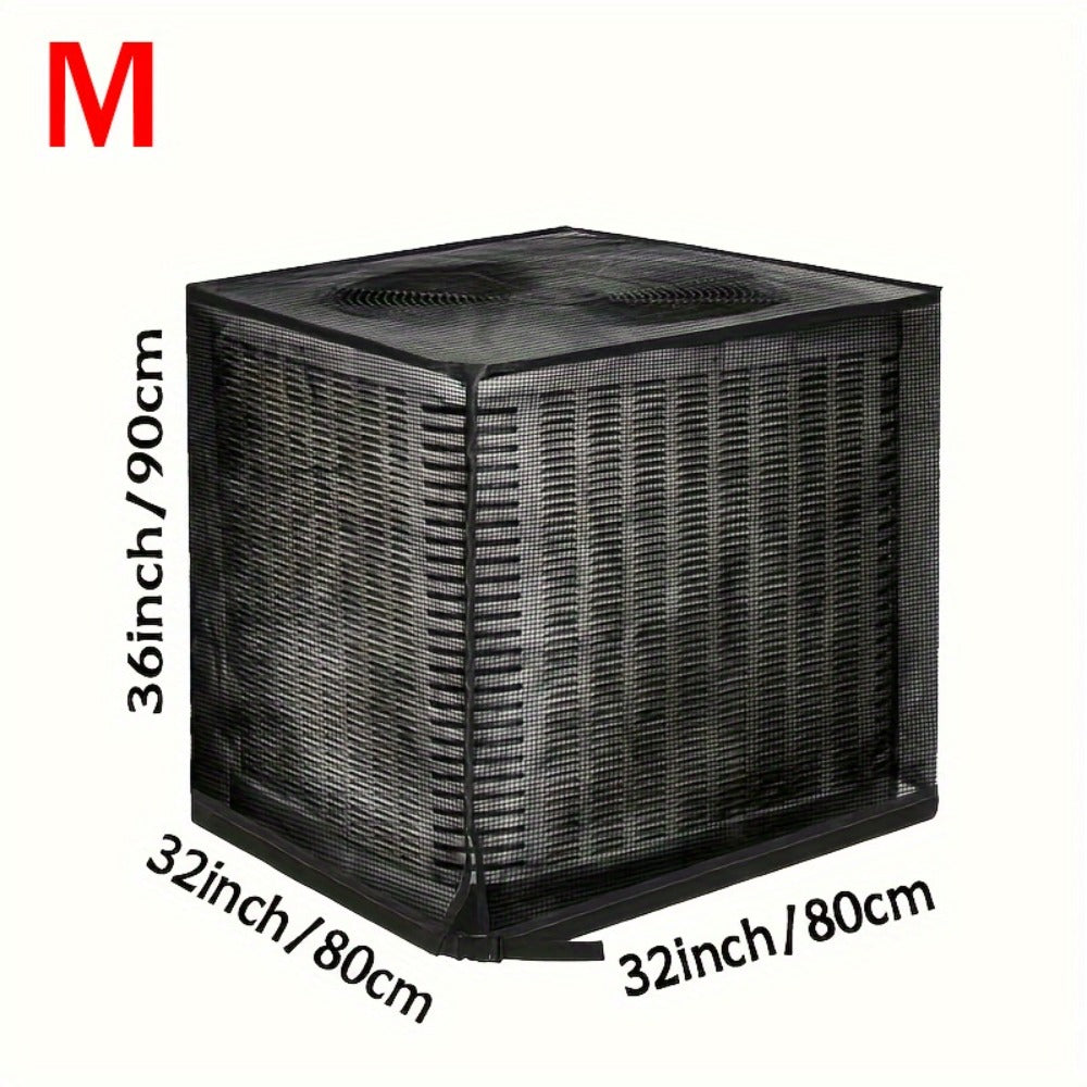 Outdoor AC Unit Cover Heavy Duty Waterproof Central Air Conditioner Cover with Mesh Vent Adjustable Straps UV Rain Snow Debris Bug Leaf Protection XS M L