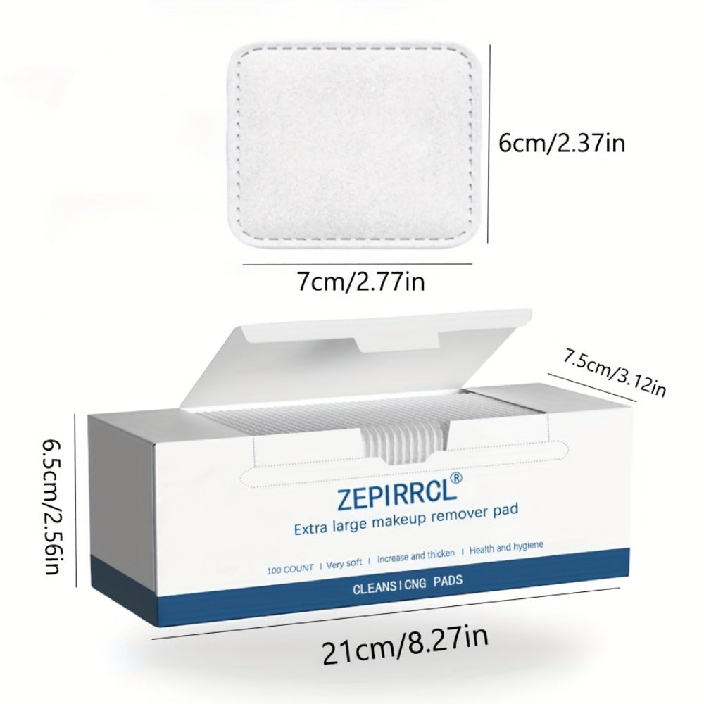 Makeup Remover Pads Disposable 100/200pcs ¨C 3-Layer Thickened Cotton Squares for Face Cleansing, Skincare & Nail Polish Removal, Soft Touch No Friction, 2.76x2.36 inch, Individually Boxed