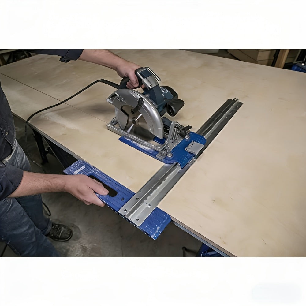 Circular Saw Guide Rail Heavy Duty Metal Manual Precision Cutting Tool for DIY Woodworking Construction Straight Cut Guide No Electricity Required Stable Durable Design