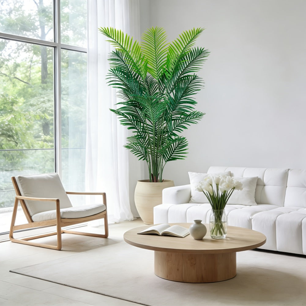 Artificial Palm Tree Fake Indoor Plant ¨C 4/5/6FT Faux Tropical Areca Palm with Realistic Leaves, Planter Options, for Living Room Bedroom Office Patio Home Decor