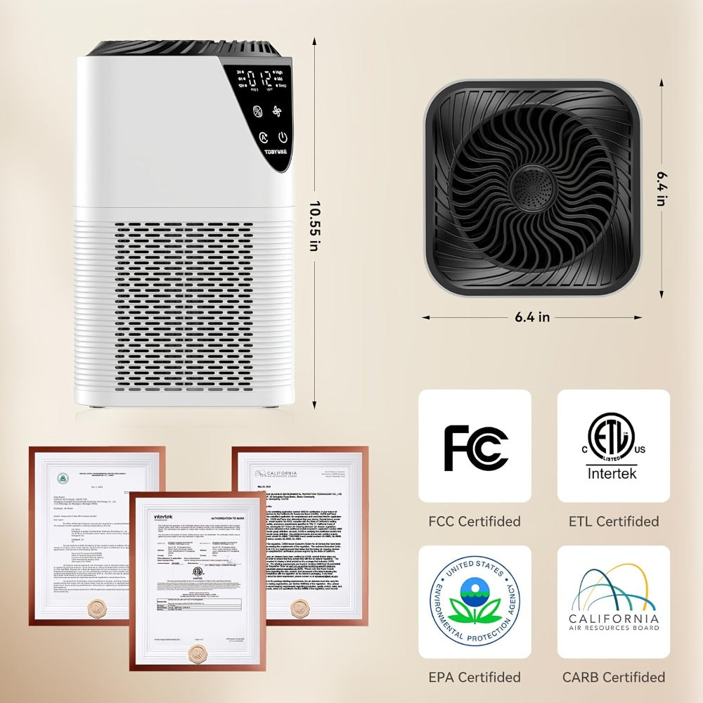 Air Purifier H13 True HEPA Filter for Large Room - Aromatherapy Diffuser, 1076 Sq Ft Coverage, 25dB Ultra Quiet, Removes 99.97% Odors Dust Smoke, Bedroom Kitchen Living Room, Energy Saving Night Light