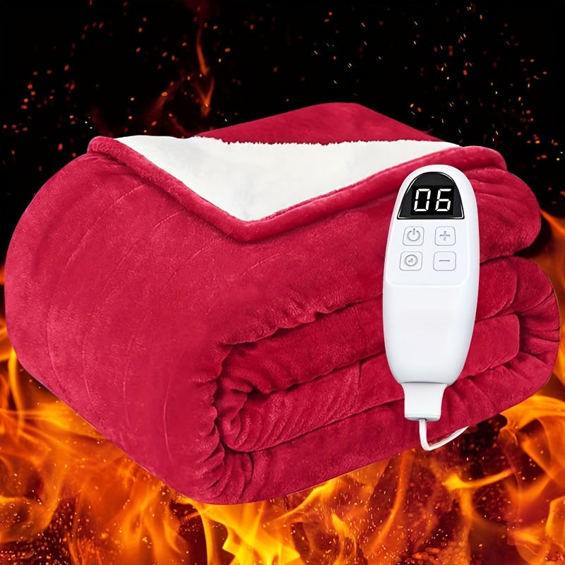 Electric Heated Blanket Flannel Sherpa - 6 Heat Settings, 10-Hour Auto Shutoff, Quick Heating, Machine Washable, ETL & FCC Certified, Twin Full Queen, Winter Comfort for Home Bed Couch Office