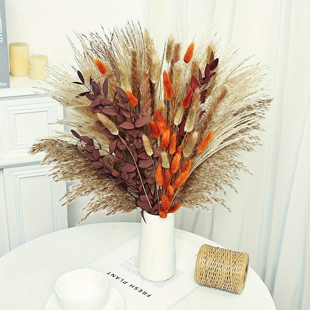 Artificial Pampas Grass Bouquet 72pcs ¨C Bohemian Rustic Farmhouse Decor for Home Wedding Centerpiece Halloween Thanksgiving Valentine's Day Cafe