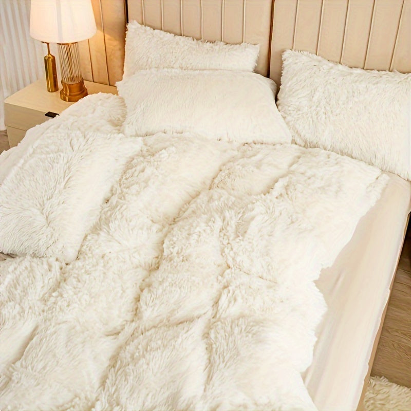 Plush Duvet Cover 100% Polyester Soft Warm Zipper Closure Cozy Bedroom Bedding Twin Full Queen King Solid Tie Dye 14 Colors for Bedroom Guest Room Dorm