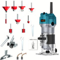 Wood Router 800W Trim Router for Woodworking - 35000RPM Electric Router with Edge Guide, Roller Guide, 6-Speed Adjustment for Precise Trimming, Profiling & Milling