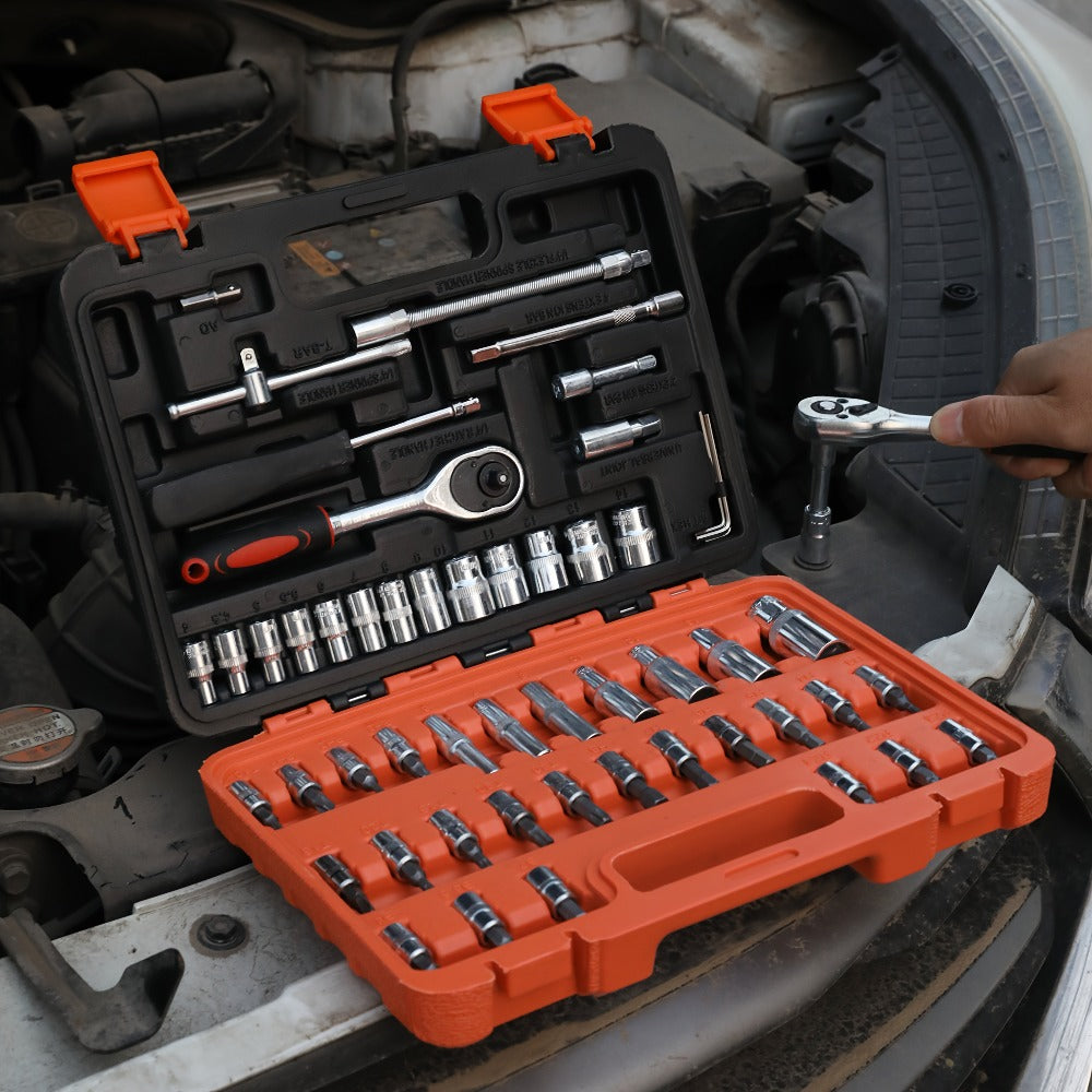 Ratchet Socket Wrench Set with Handle ¨C 50/53/96/123/218/999PCS | 3/8¡± Drive CR-V Steel | Metric & Imperial Sizes | Car Maintenance, Boat & Home Repair Tool Kit for Mechanics