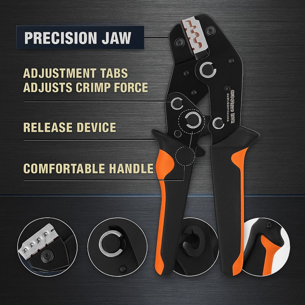 Wire Crimper Kit 718pcs SN-68B Ratchet Crimping Tool AWG28-16 with Replaceable Jaw & Assorted Terminals ¨C Insulated Cable Connector Male Female Pair Electrical Wiring Set